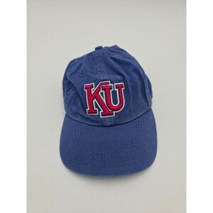 Kansas Jayhawks College Vault Hat Blue Adjustable KU Embroidered Dad Cap Mens